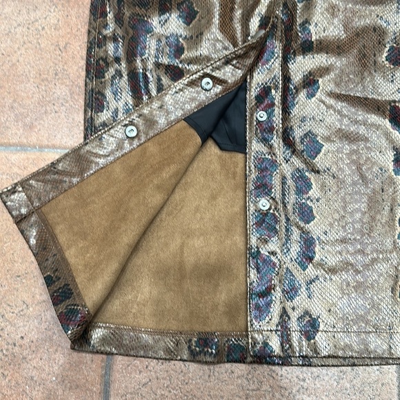 Blank NYC Snakeskin Midi Skirt Brown/Burgundy size 27 - Picture 8 of 9